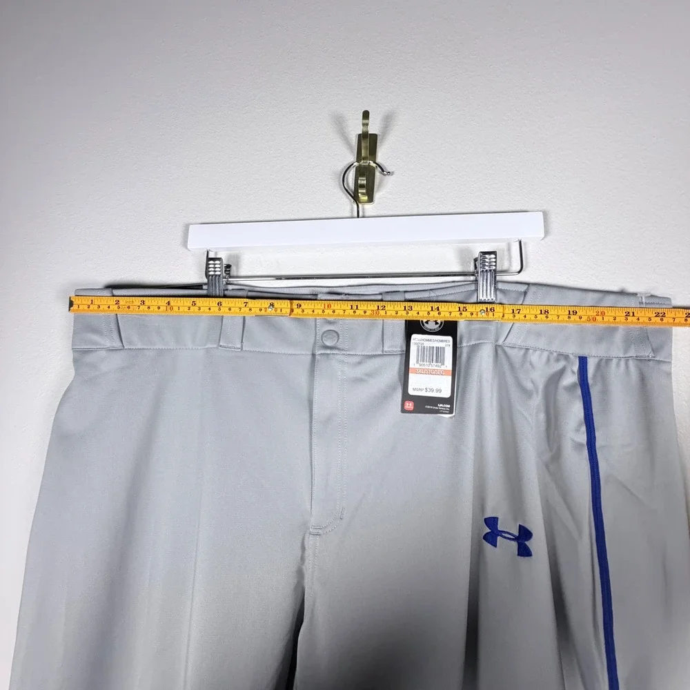 Under Armour‎ Mens HeatGear Baseball Pants Gray Blue Relaxed Fit 3XL NWT